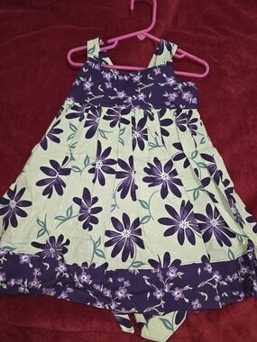Purple Floral Sleeveless Girls' Dress